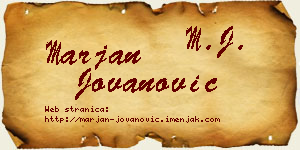 Marjan Jovanović vizit kartica